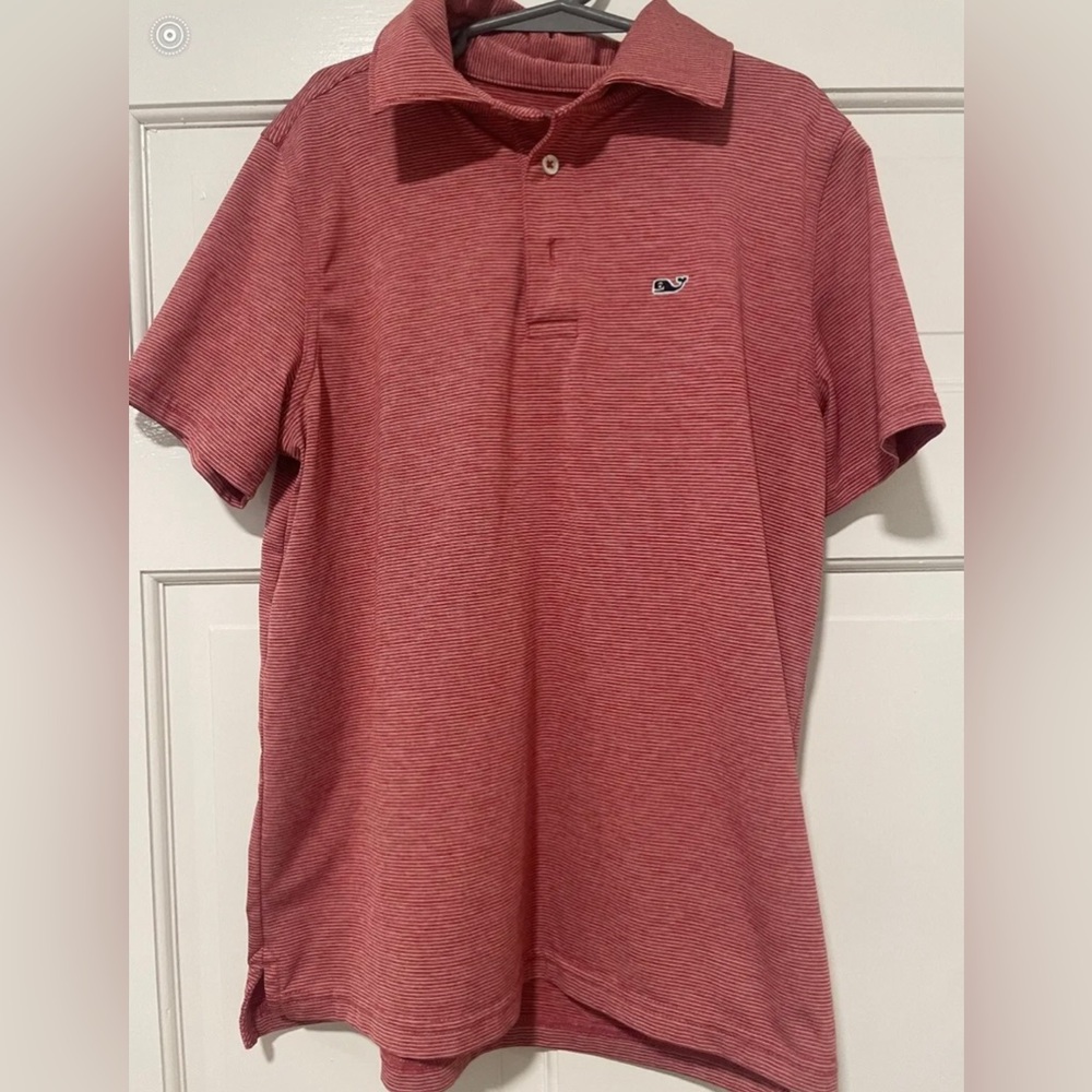 Vineyard Vines Youth Boys red Polo Performance shirt M Ret. $70